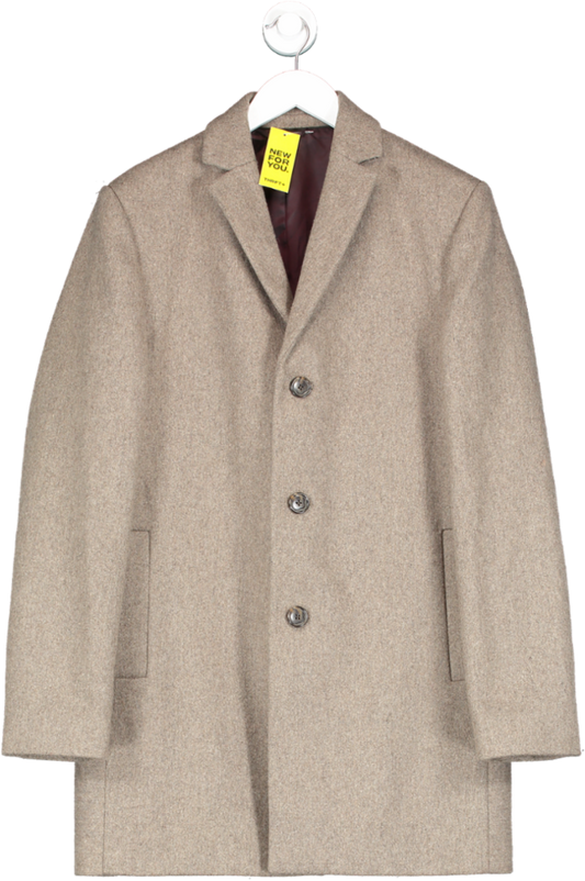 Next Brown Wool Tailored Coat UK S