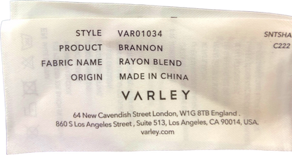 Varley Grey Brannon Long Sleeve Top UK M