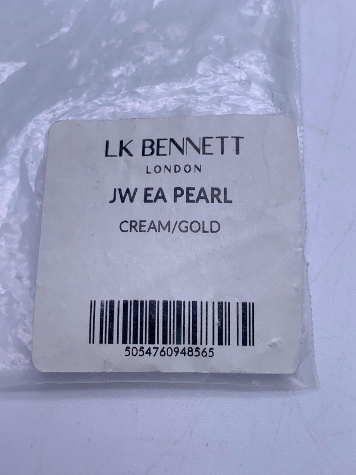 LK Bennett Pearl Clear Crystal Front-Facing Hoop Earrings