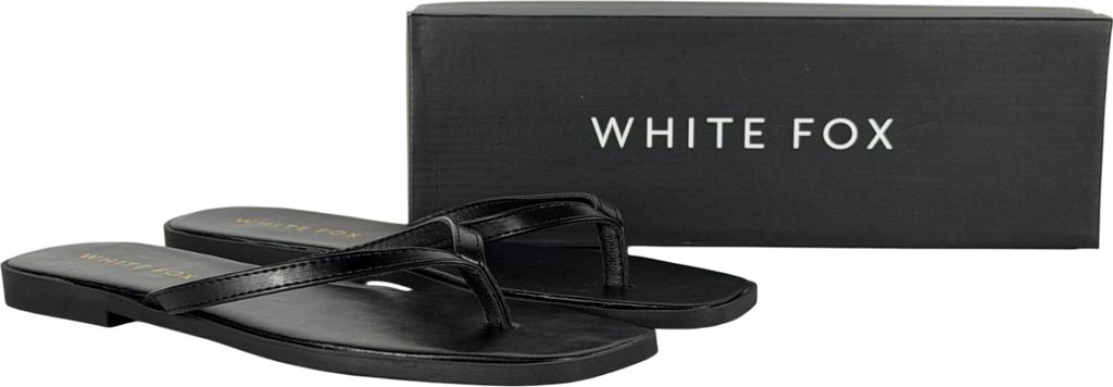 White Fox Black Breccan Thong Sandals UK 7 EU 40 👠