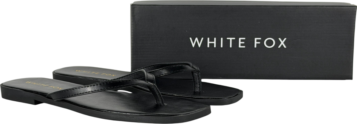White Fox Black Breccan Thong Sandals UK 7 EU 40 👠