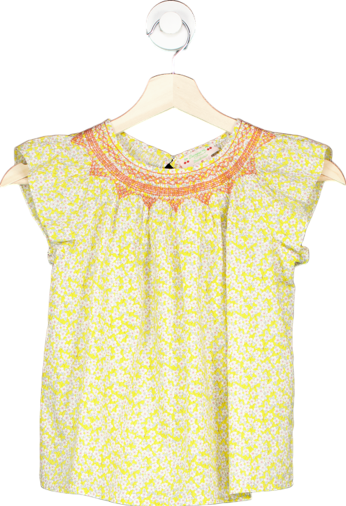 Bonpoint Yellow Floral Smocked Top 8 Years