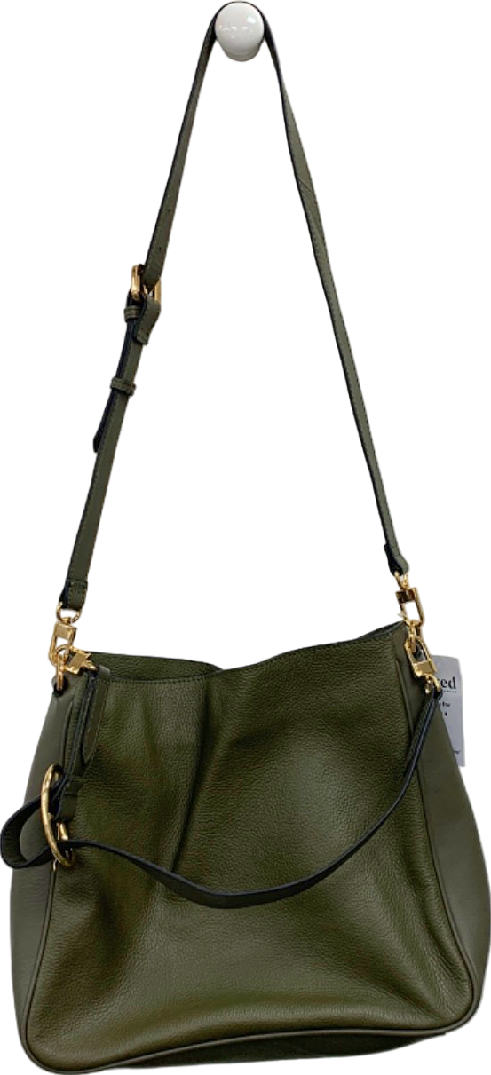 John Lewis Olive Green Leather Hobo Bag