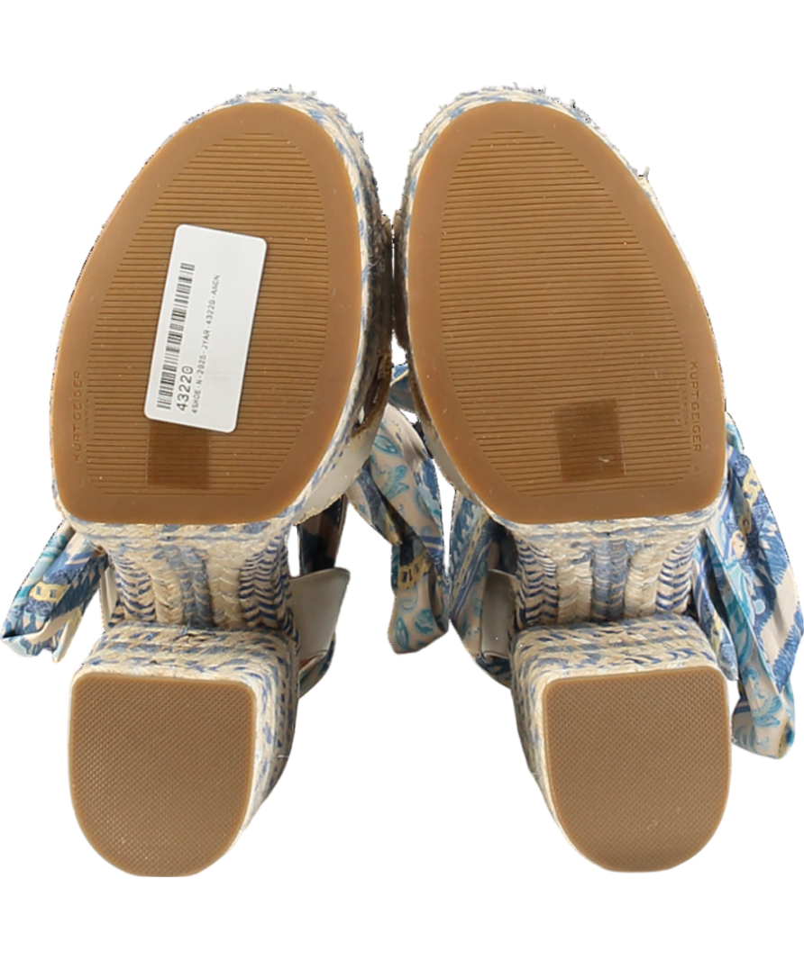 Kurt Geiger Blue Chelsea Ankle Tie Platforms UK 8 EU 41 👠