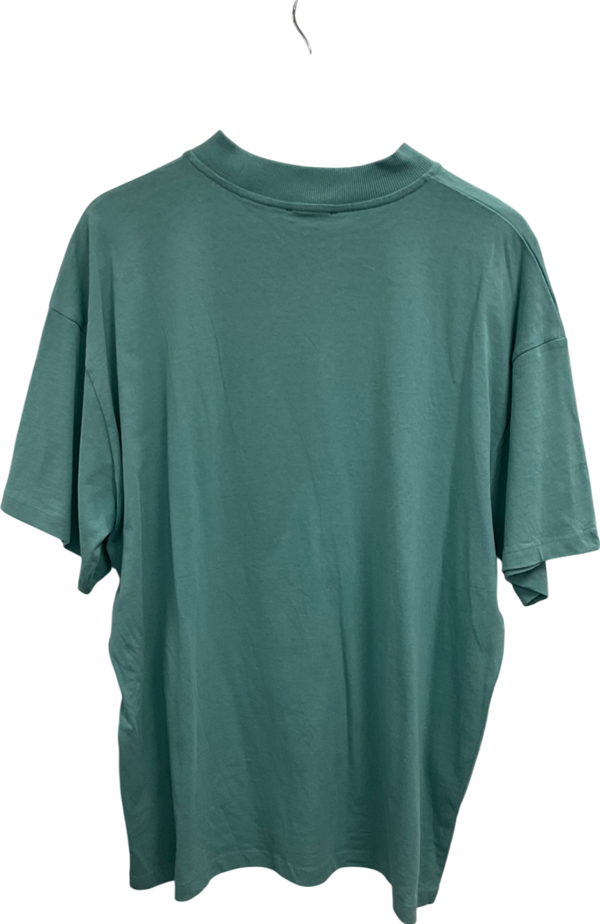 boohooMan Green Oversized Worldwide Graphic T-shirt UK L
