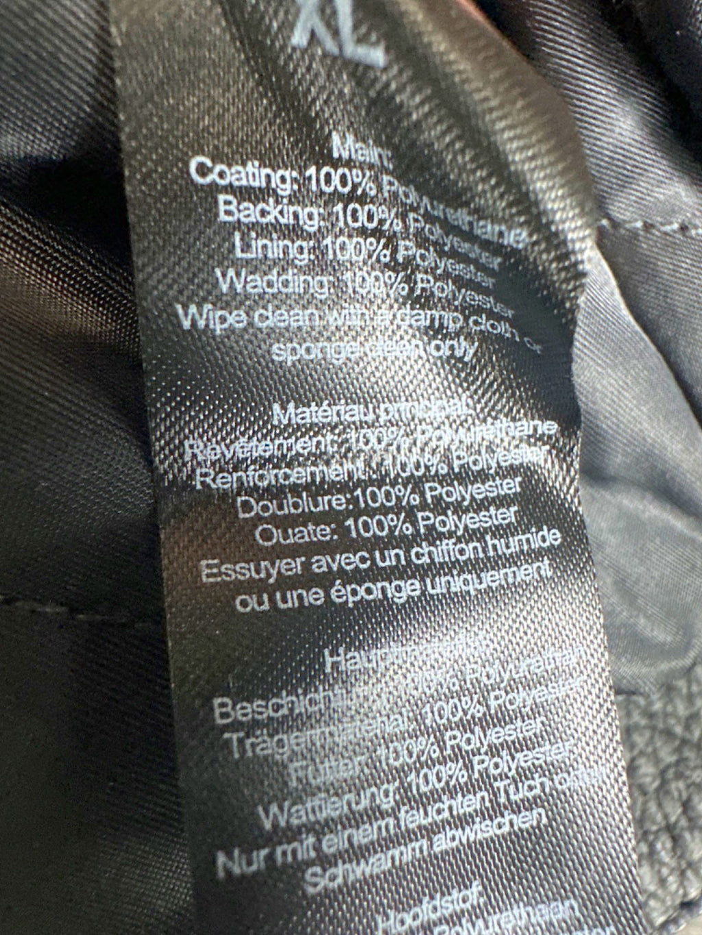 Boohoo Man Charcoal Gunna Boxy Fit Applique Panelled PU Moto Jacket UK XL