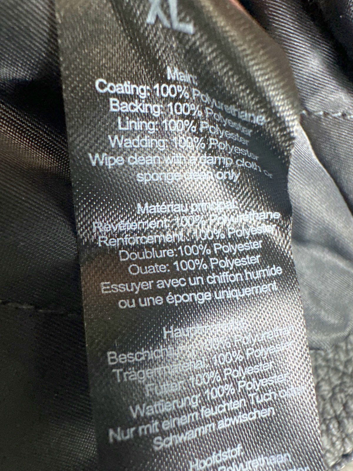 Boohoo Man Charcoal Gunna Boxy Fit Applique Panelled PU Moto Jacket UK XL