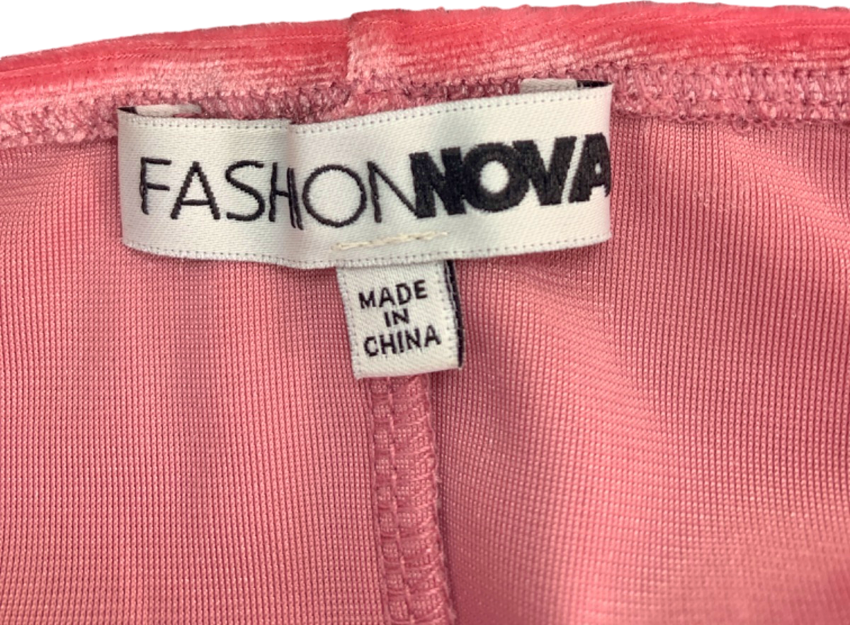 Fashion Nova Red Rhinestone Trim Velvet Dress XS