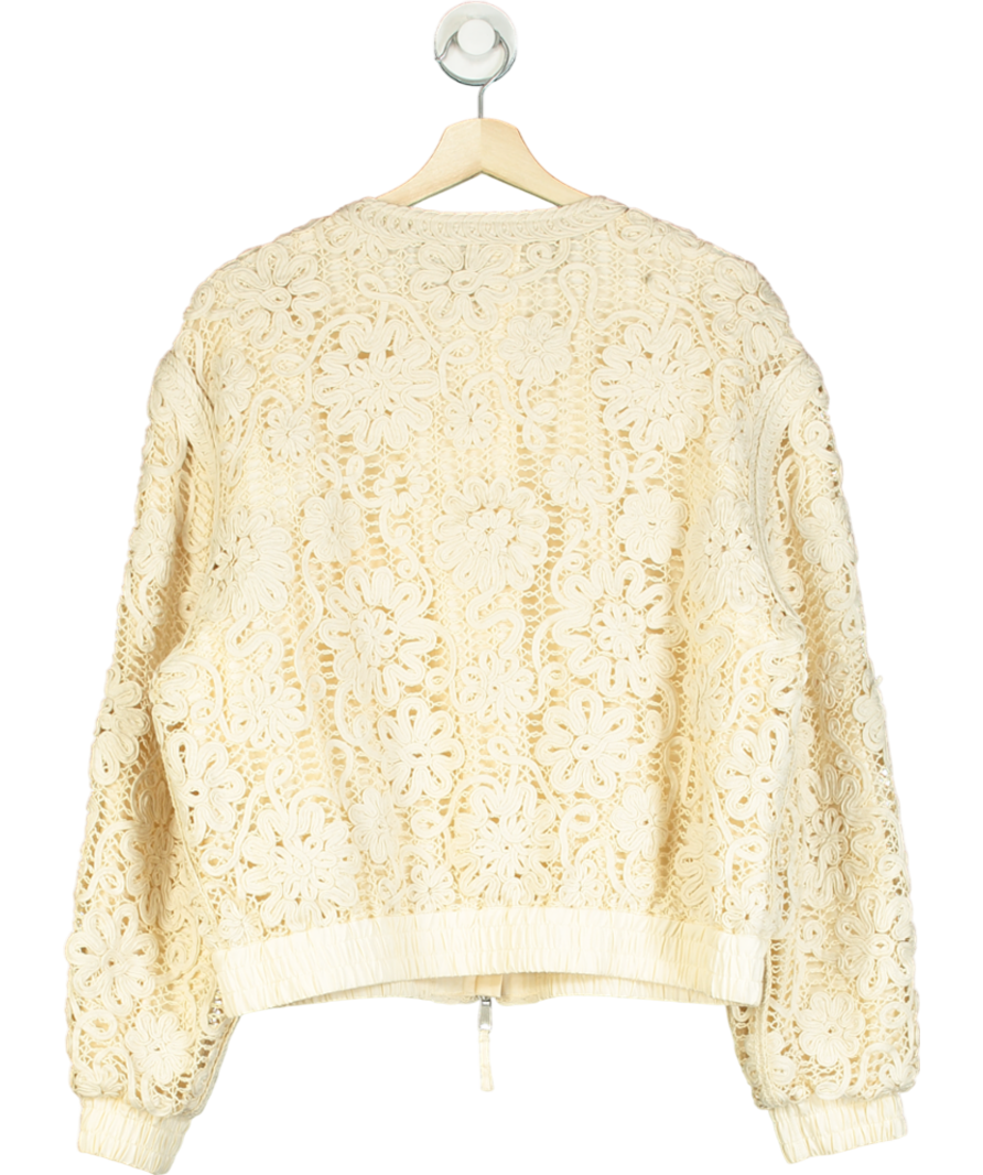 & Other Stories Cream Boxy Braided Jacket UK M