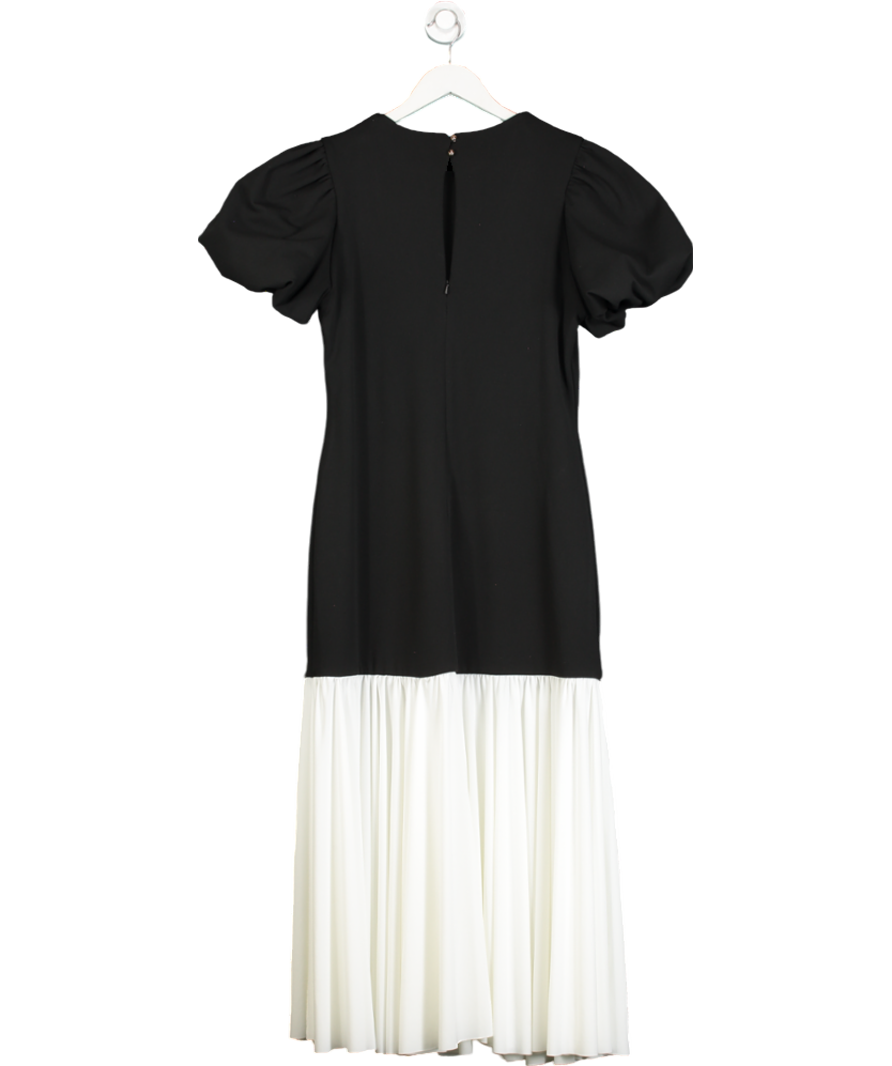 Club L Black Cinzia Puff Sleeve Volume Hem Midi Dress UK 16