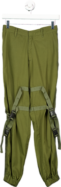 Motel Olive Green Strapped Cargo Trousers UK XS