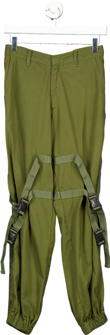 Motel Olive Green Strapped Cargo Trousers UK XS