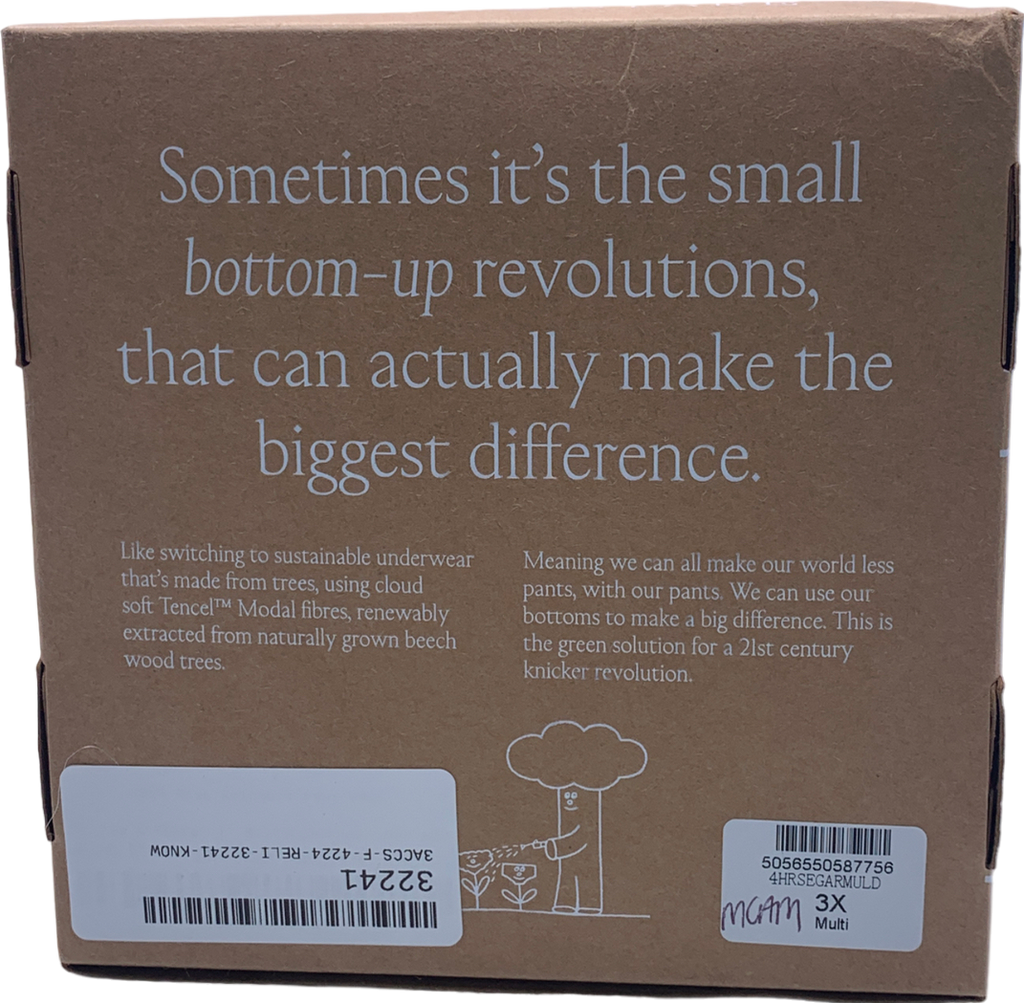 Stripe & Stare Multicoloured Set of 3 High Rise Knickers UK 18/20