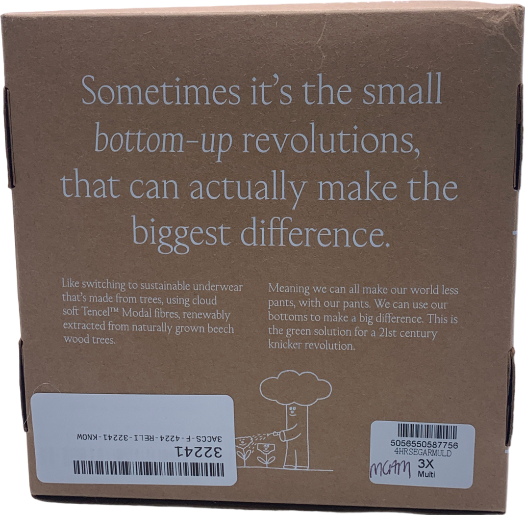 Stripe & Stare Multicoloured Set of 3 High Rise Knickers UK 18/20