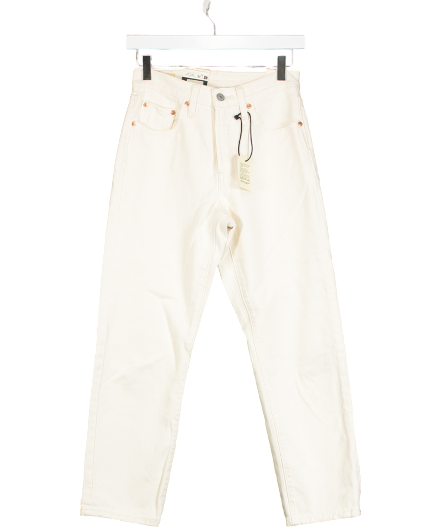 LEVI'S Cream Ecru 501 Cropped Jeans L26 W24