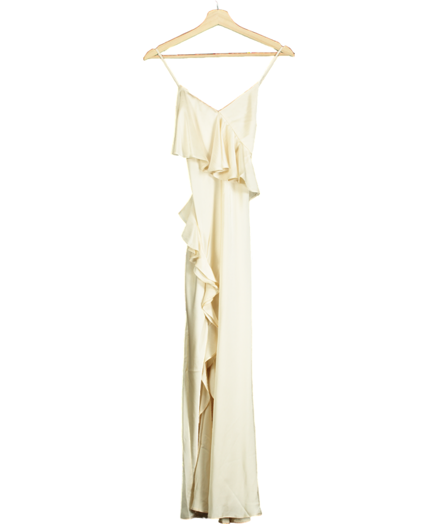 New Look Cream Ruffle Split-hem Strappy Midaxi Dress UK 6