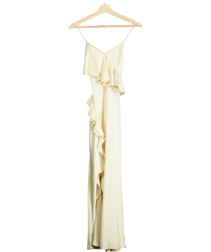 New Look Cream Ruffle Split-hem Strappy Midaxi Dress UK 6