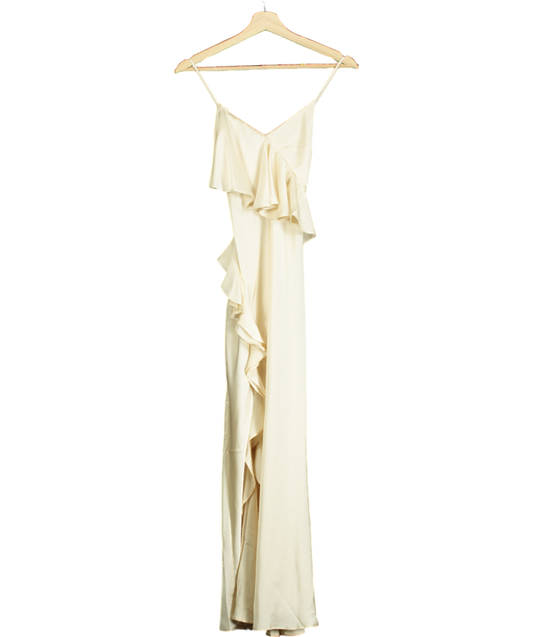 New Look Cream Ruffle Split-hem Strappy Midaxi Dress UK 6