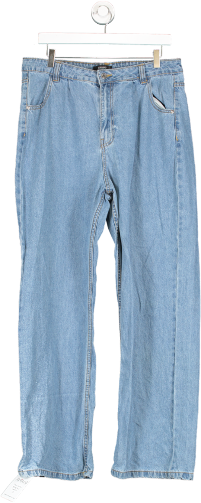 Miss Guided Blue Wide Leg Jeans UK 16