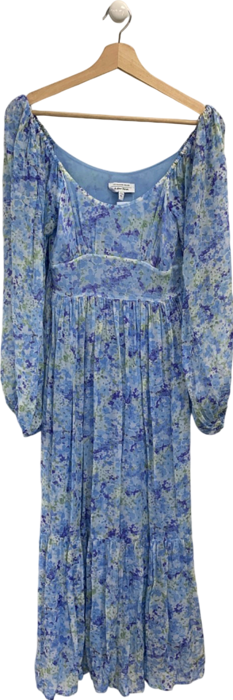 & Other Stories Blue Floral Print Dress UK XS