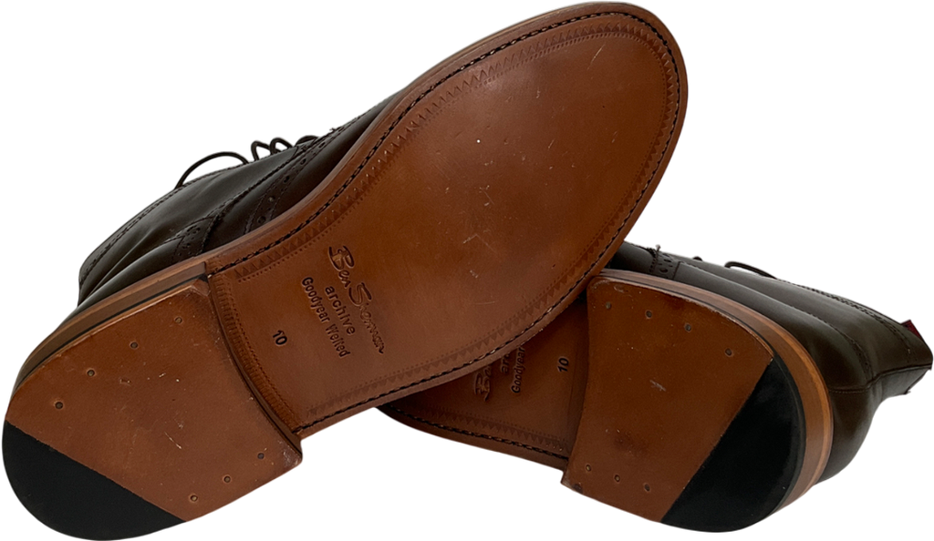Ben Sherman Brown Duke Leather Brogue Boots Tan UK 10 EU 44 👞