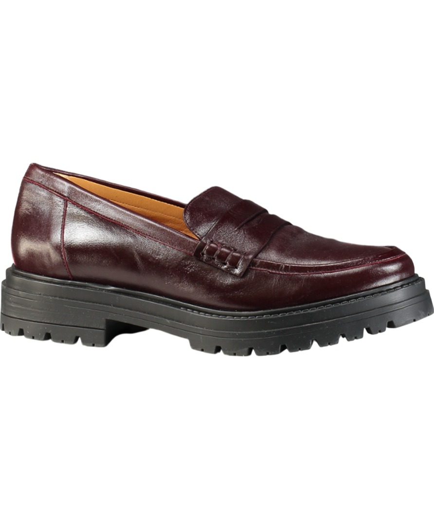 Sezane Red Albane Loafers  Glossy Burgundy UK 8 EU 41 👠