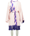Moja Mojka Ethical Brand Pink Embroidered Linen Robe One Size