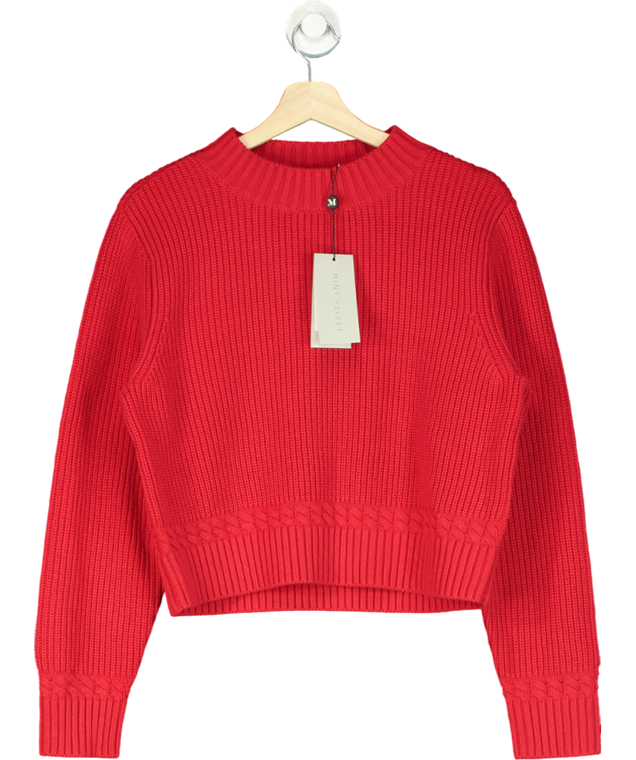 Mint Velvet Red Cotton Blend Jumper UK S