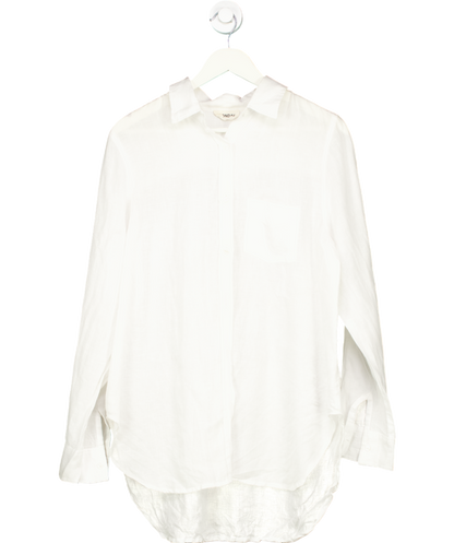 Monday Swimwear White Monaco Long-sleeved Linen Shirt UK L