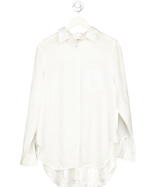 Monday Swimwear White Monaco Long-sleeved Linen Shirt UK L