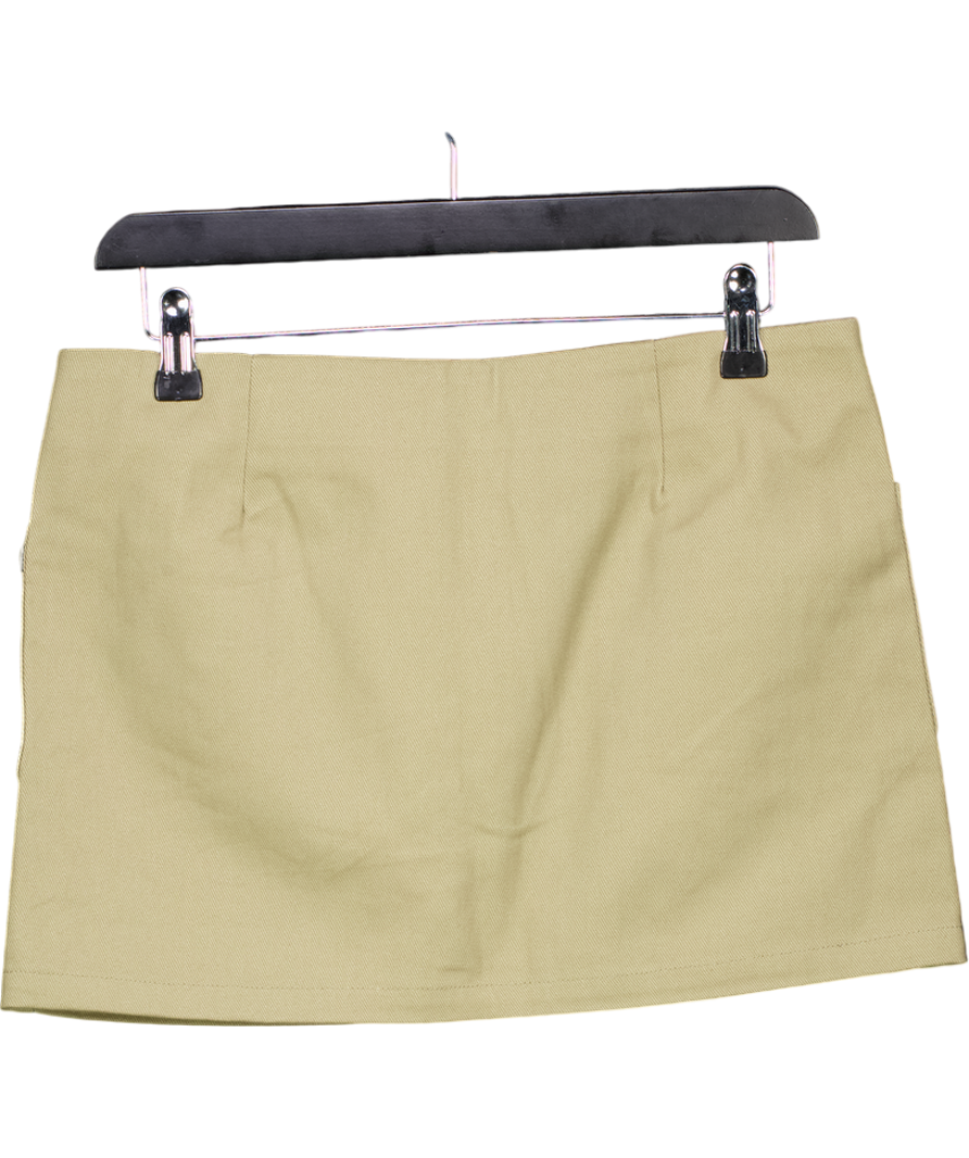 White Fox Green Khaki Mini Skirt UK S