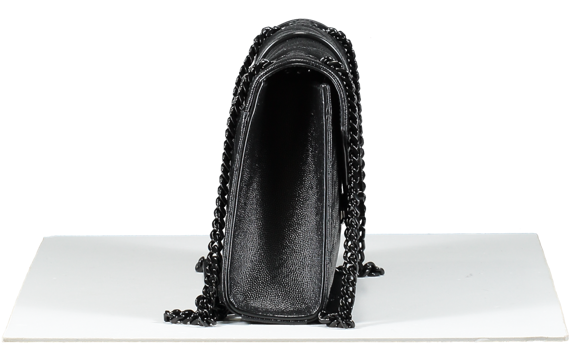 Saint Laurent Black Envelope Small Quilted Textured-leather Shoulder Bag