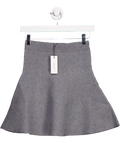 Karen Millen Grey Wool Look Knit Flippy Mini Skirt UK XS