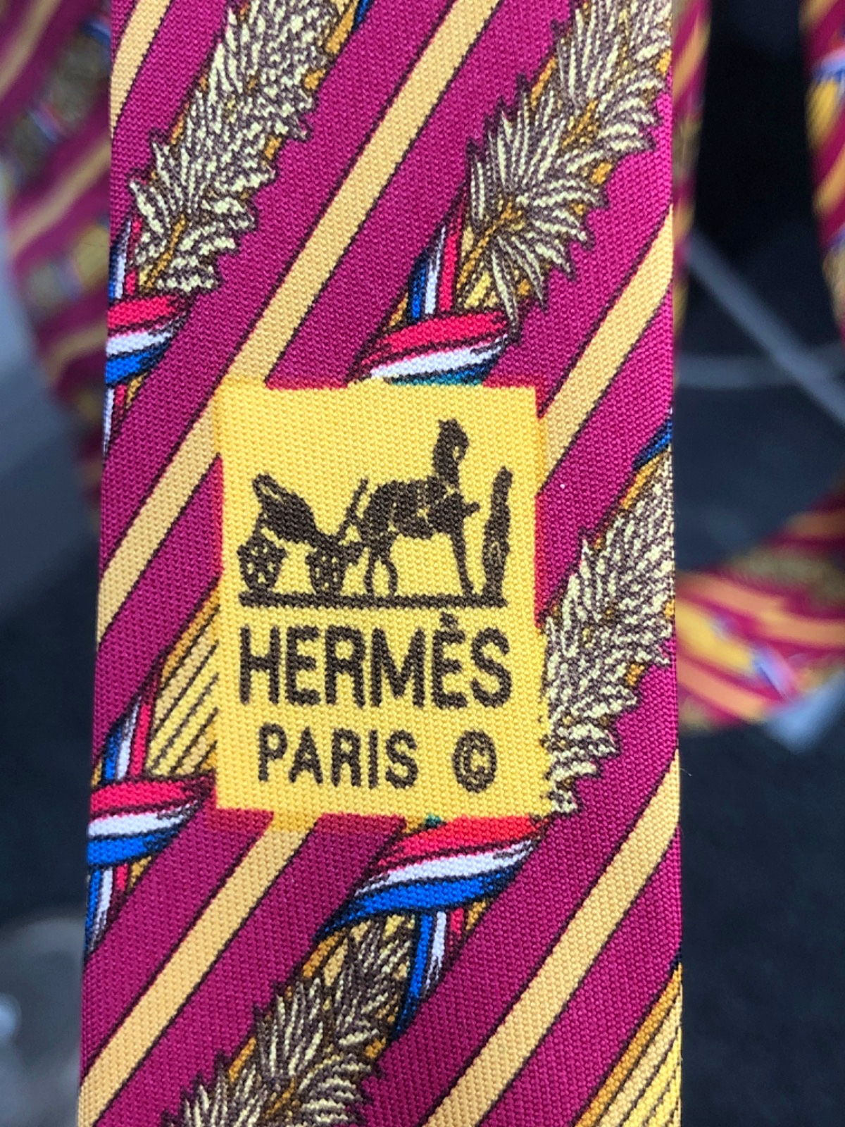 Hermès Multi Stripe Pattern Silk Tie