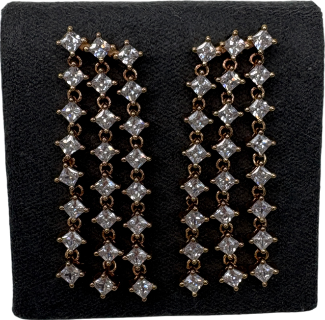 Astrid & Miyu Metallic Cosmic Star 18ct Gold Plated Drop Earrings One Size