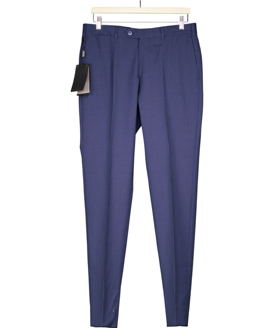 Massimo Dutti Blue Slim Fit Wool Trousers Eu40 UK L