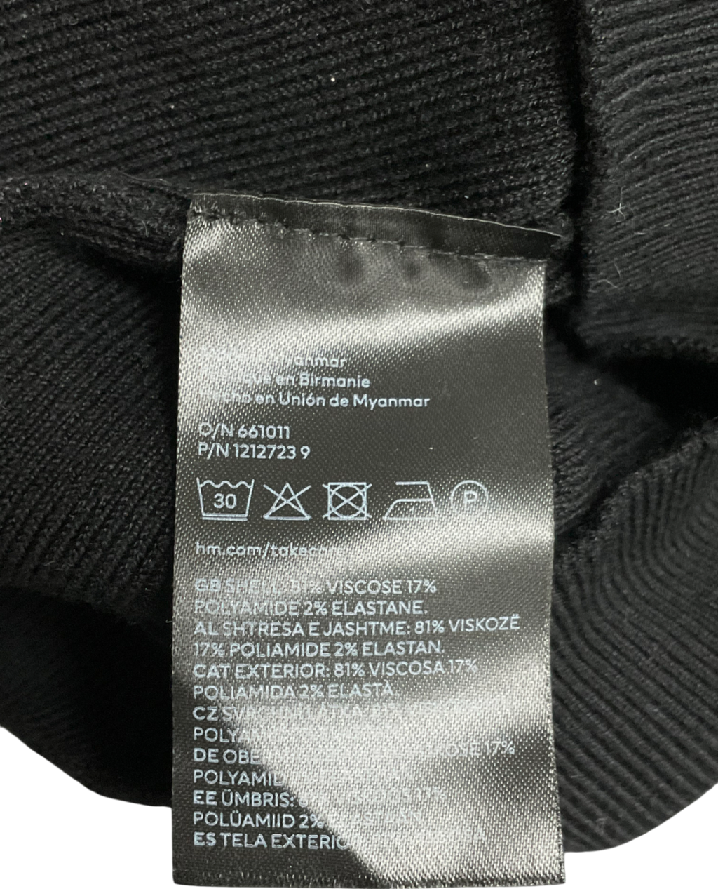 H&M Black Shoulder-pad Jumper UK S