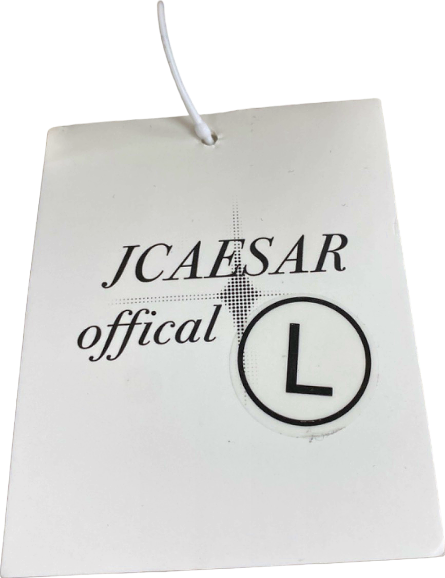 JCAESAR Off White Zip-Up Ribbed Sweater UK Size L