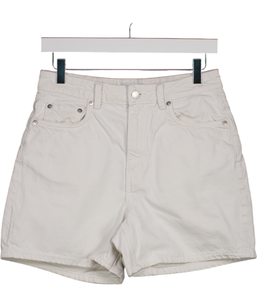 Weekday White Eya Denim Shorts W28