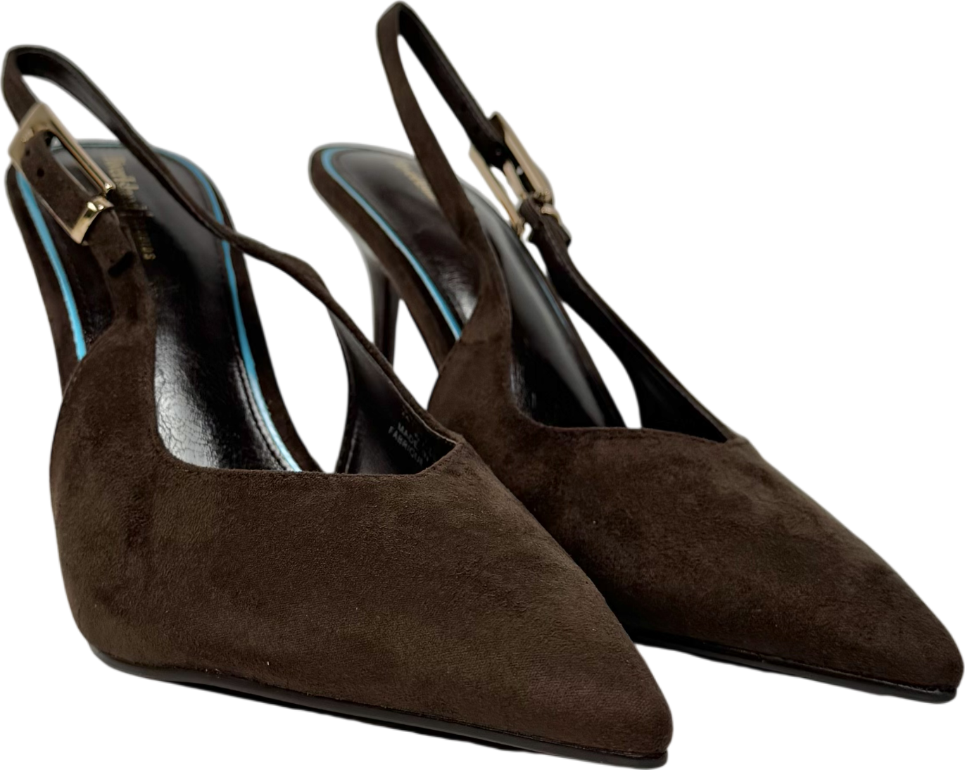 River Island Brown Faux Suede Sling Back Court Heels UK 6 EU 39 👠