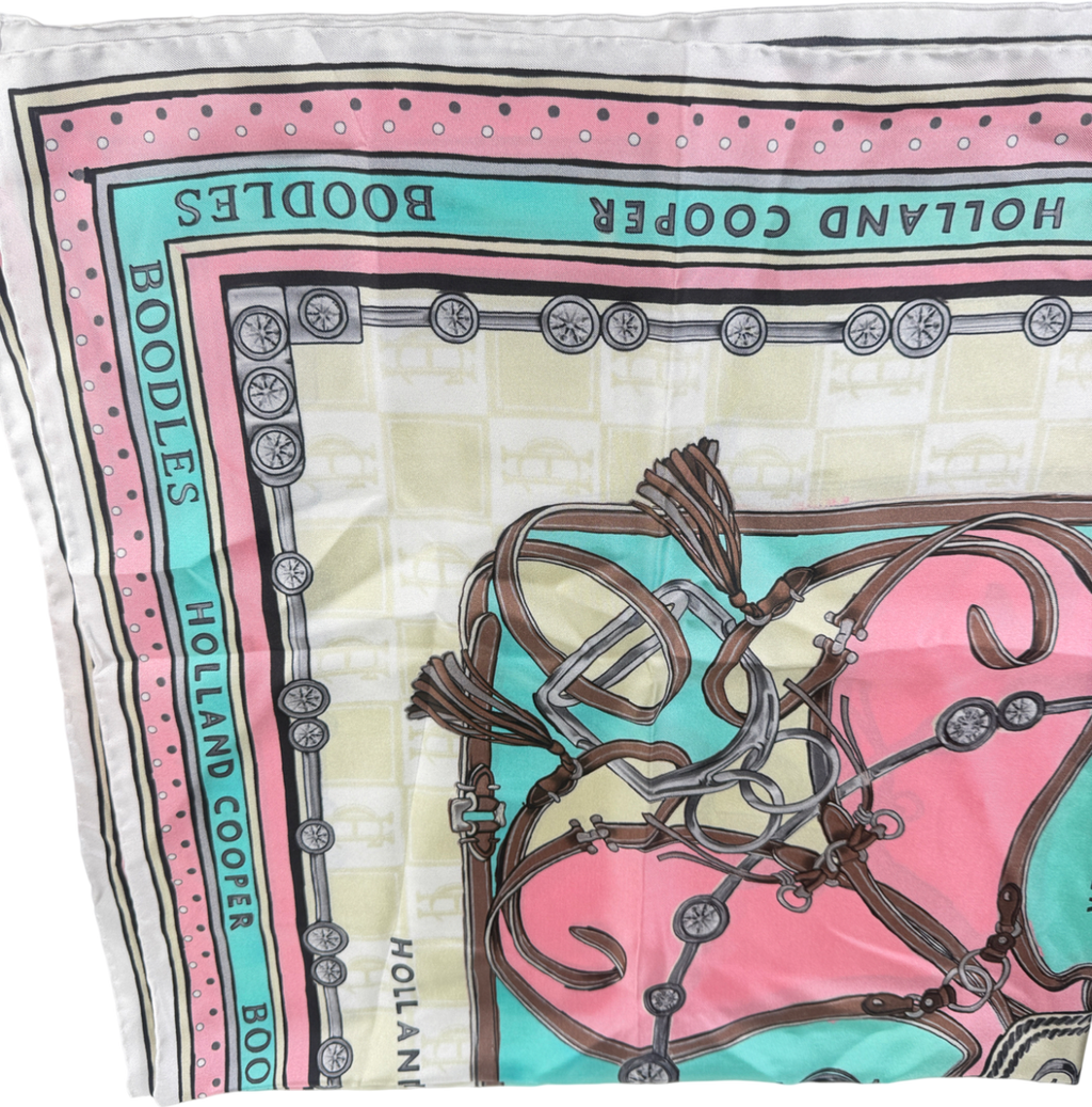 Holland Cooper Multicoloured Hc X Boodles Silk Scarf Aqua