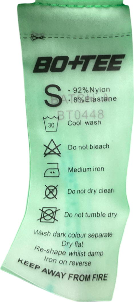 bo+tee Green A Long-sleeved, Ribbed, Zip-up Activewear Top UK S