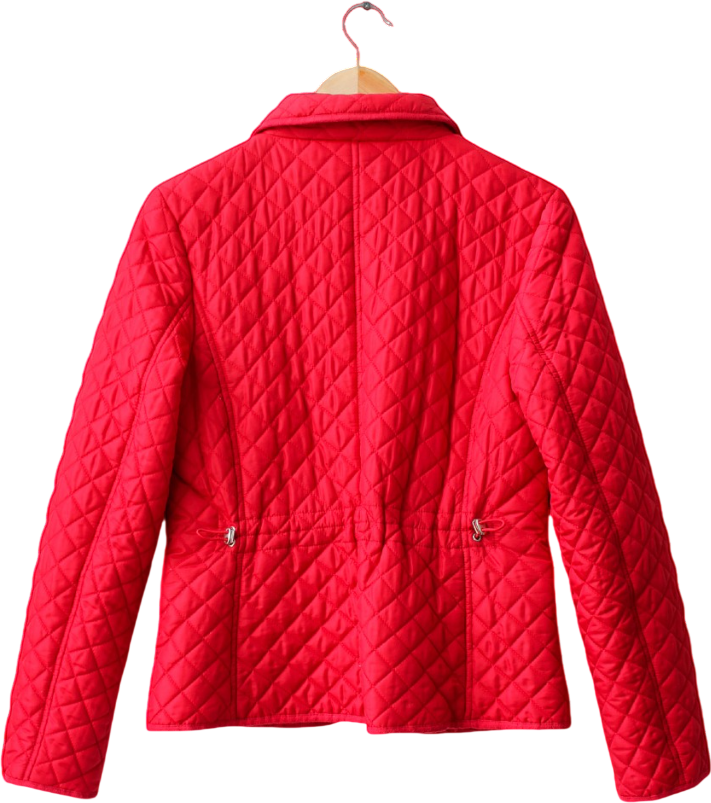 Hobbs Cherry Red Quilted Zip Up Jacket UK 10