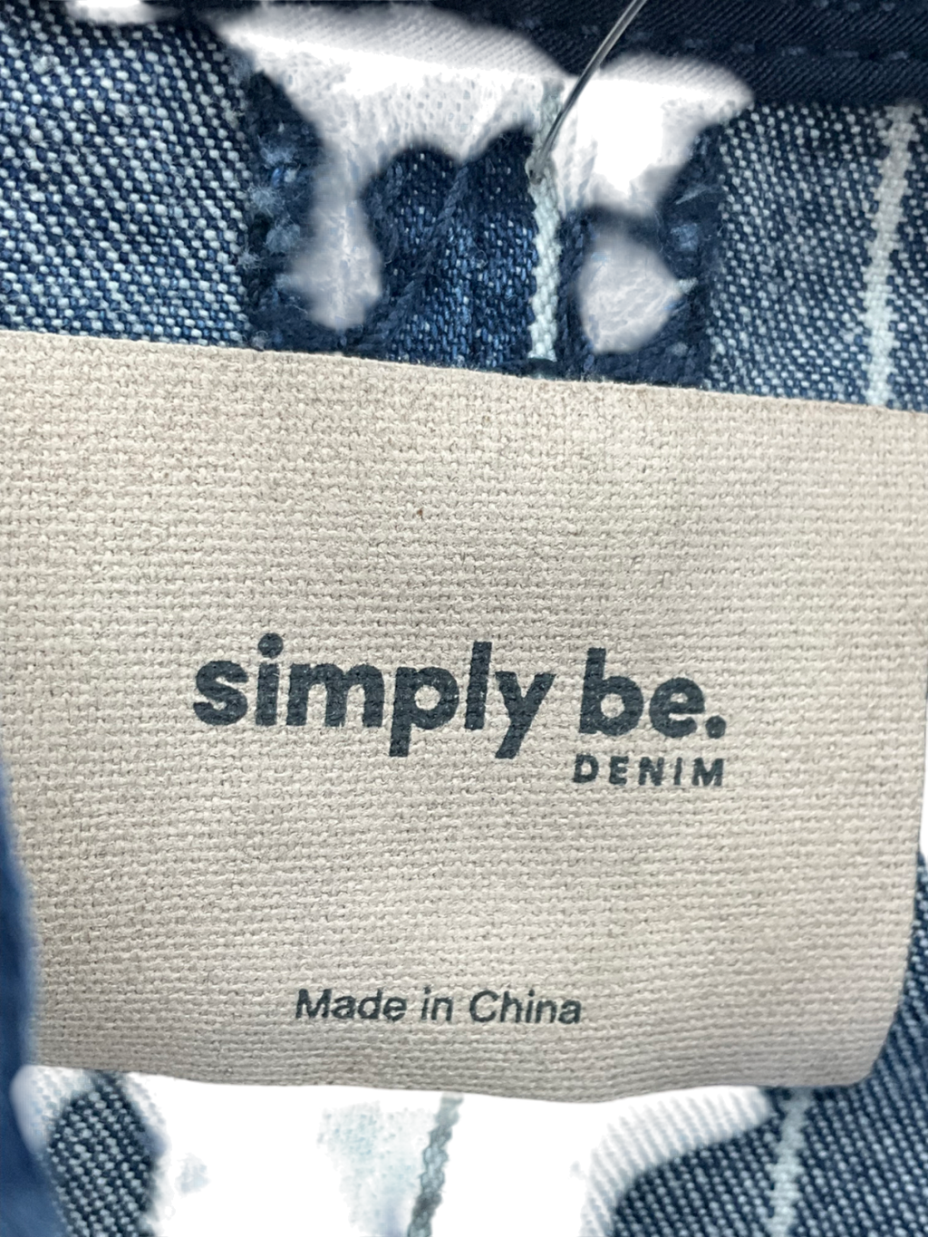 SimplyBe Striped Blue Tie Front Denim Peplum Blouse UK 16