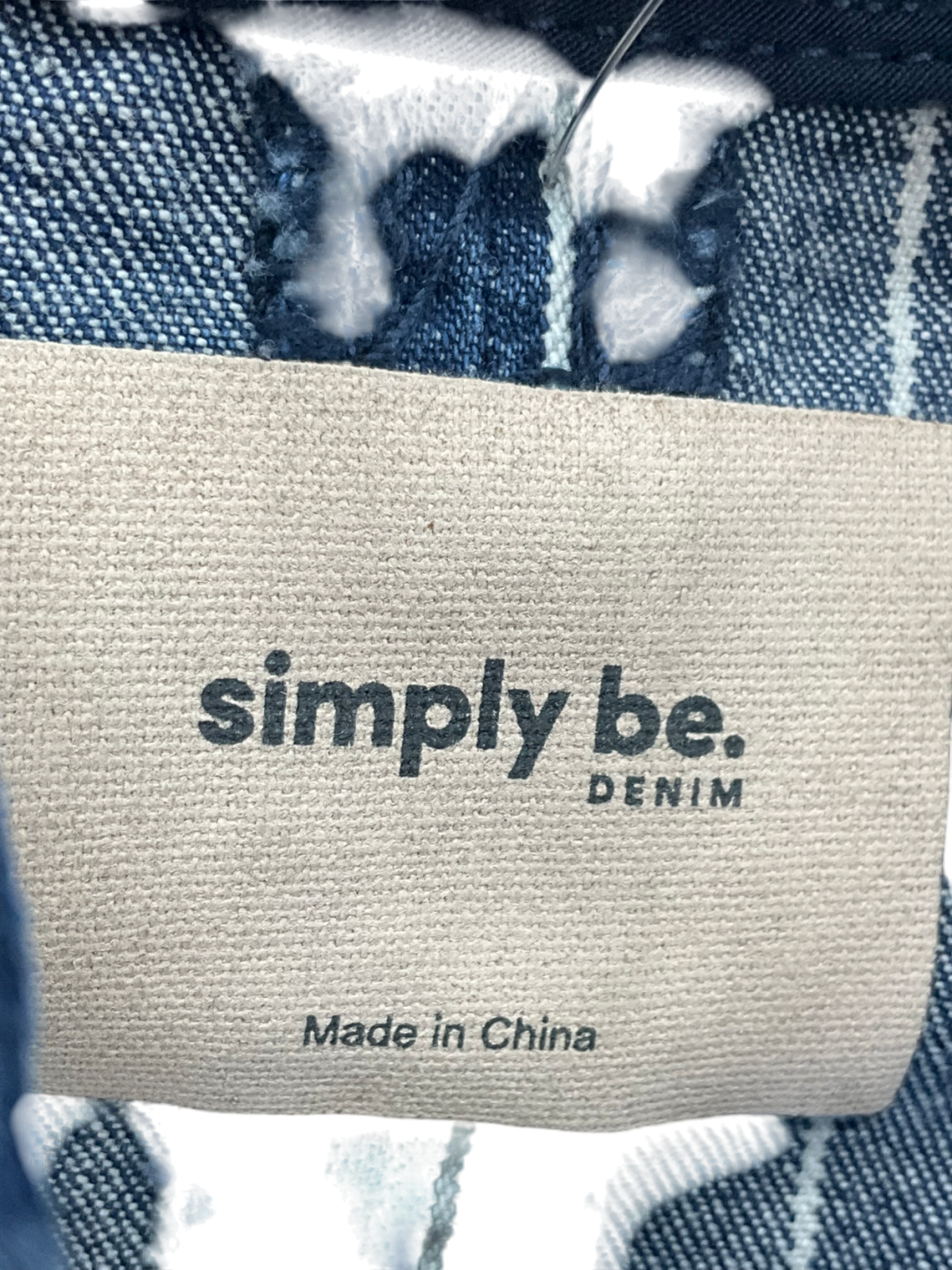 SimplyBe Striped Blue Tie Front Denim Peplum Blouse UK 16