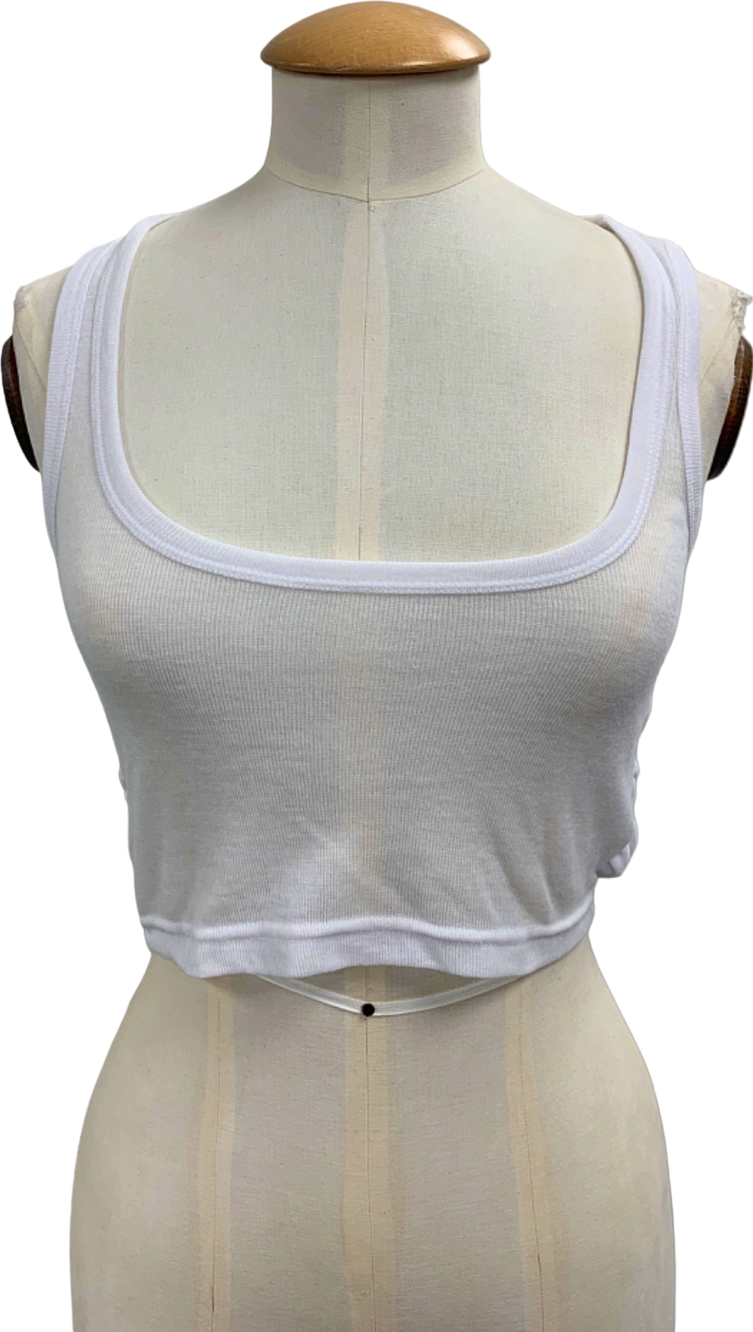 4th & Reckless White Sleeveless Crop Top UK 8