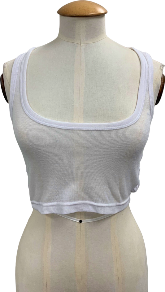 4th & Reckless White Sleeveless Crop Top UK 8