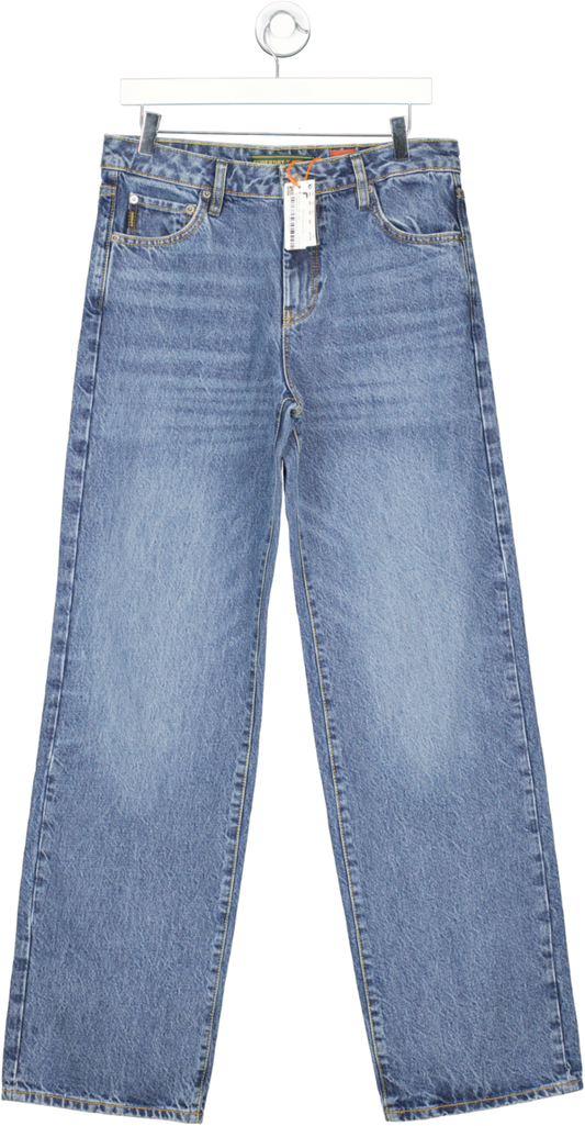 Superdry Blue Mid Rise Wide Leg Jeans W28