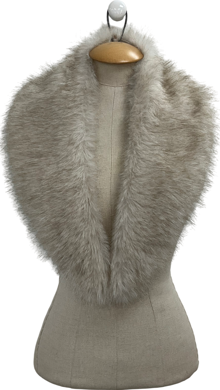 Beige Faux Fur Shawl One Size