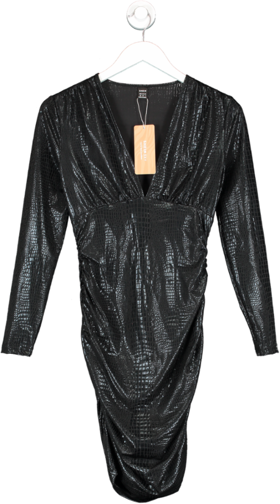 SHEIN Black Snakeskin Mini Dress UK XS